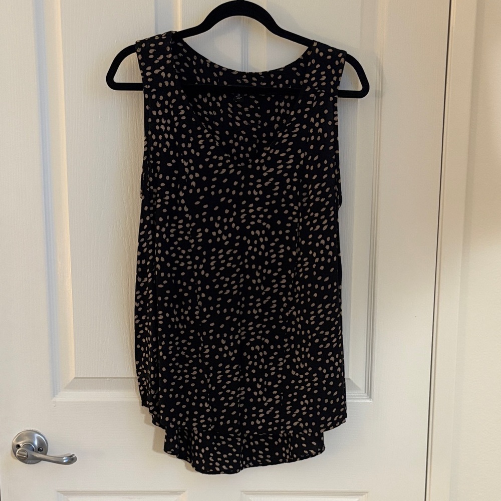 Lucky Brand Sleeveless Black and Brown Printed Women's Top
